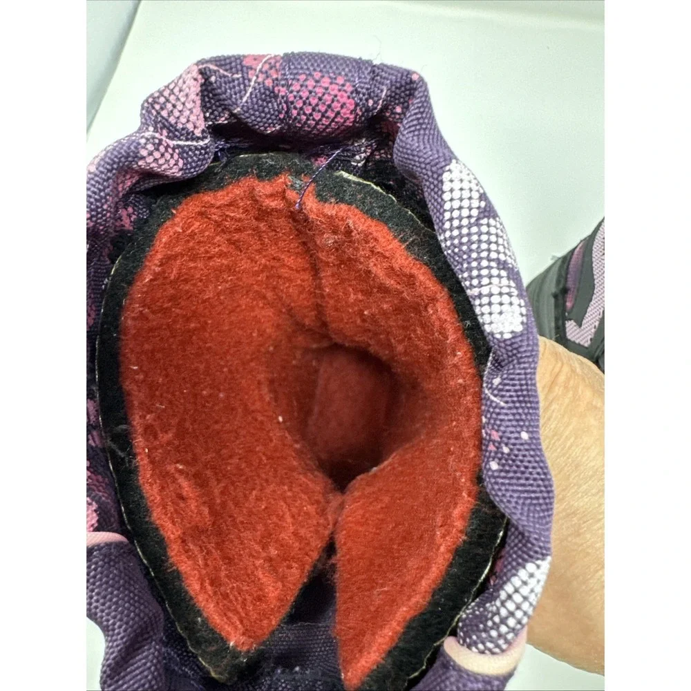 Kamik Snow Boots Winter‎ Boots 10 Purple Pink Floral Print Waterproof Warm Kids